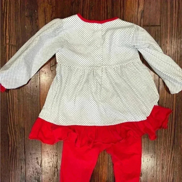 Girls Sweet La Rose Christmas Grinch Polka Dot Ruffle Smock Pants Set Sz 5 - Picture 8 of 11